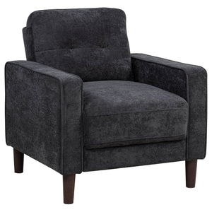 Bowen II Fabric Upholstered Track Arm Chair Steel Grey