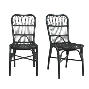 Outdoor Wicker Patio Dining Chairs Set with Durable Frame and Rattan Weave