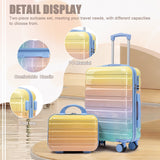 14'/20' 2-Piece PC Spinner Wheel Luggage Set in Gradient Blue and Yellow