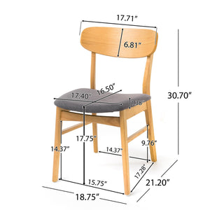 Brilliantine Dining Chair With Cushion and Wood Frame (Set of 2)