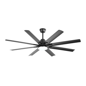 Ceiling Fan With Dimmable LED Light, 8 Blades, Smart Remote Control, Reversible DC Motor - Matte Black