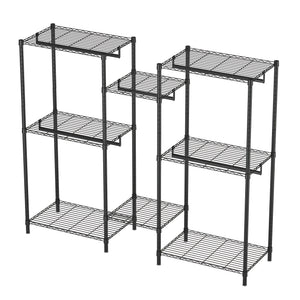 Heavy Duty Garment Rack with Adjustable Shelves and Rails - Black