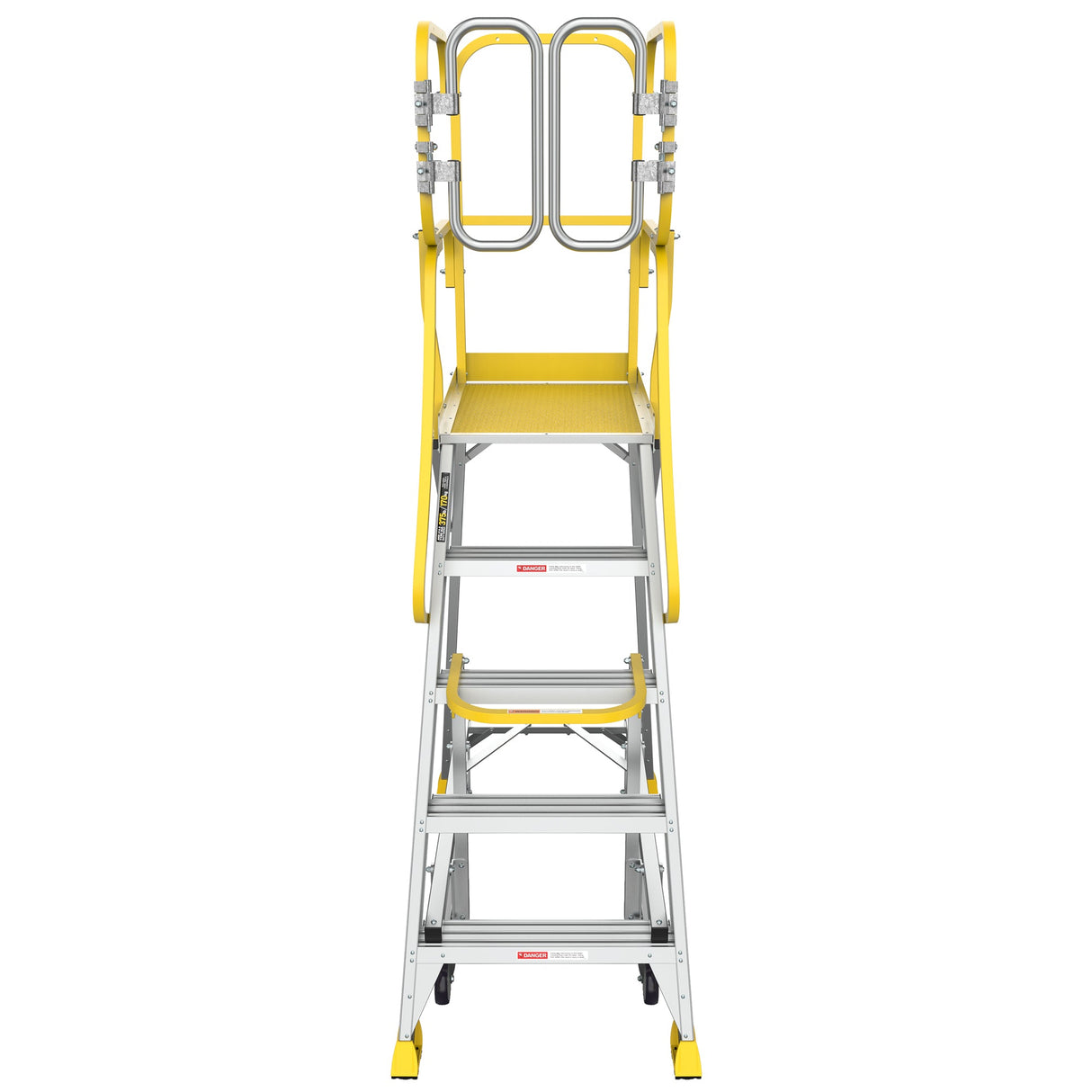5 Step 375lbs Aluminum Rolling Platform Ladder