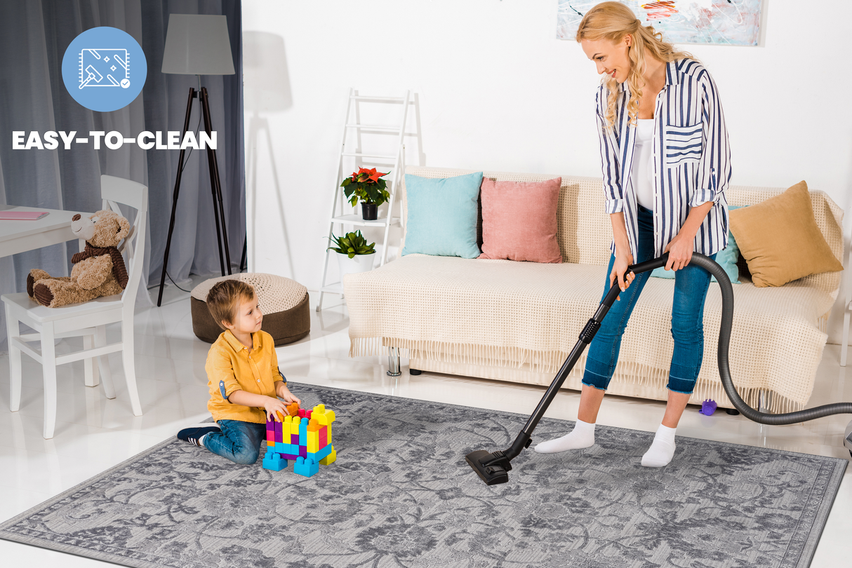 NAAR MARFI Collection Oriental Non-Shedding and Stain Resistant Area Rug