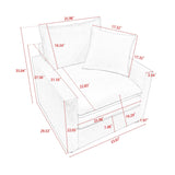 Plush Chenille Armchair with Deep Seating and Double-Layer Cushions