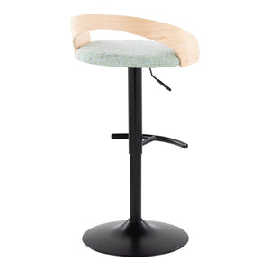 Grotto - Contemporary Adjustable Barstool With Swivel & Rounded T Footrest (Set of 2)