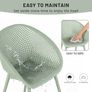 2 Piece Durable Single Chair With Hollow Out Design