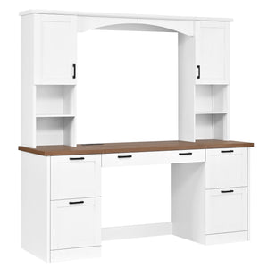 ON-Trend Farmhouse Arched Computer Desk with Hutch
