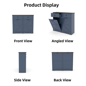 Double Tilt Out Trash Cabinet With Hideaway Drawer And Barn Door Style