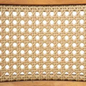 Netro Acacia Wood Dining Chair with Light Brown Wicker