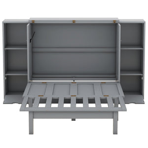 Murphy Bed With Shelves, Drawers And USB Ports