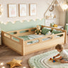 Full Size Floor Platform Bed with Full-length Guardrails