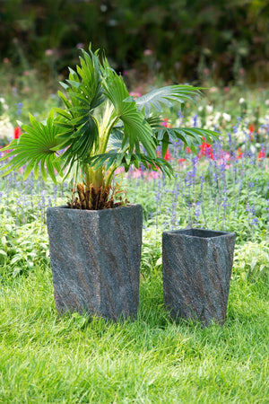 9.4x9.4x18.1' Cement Planter Large, Indoor Outdoor Garden Functional Decor