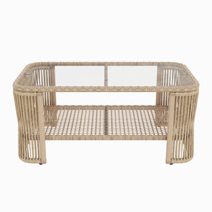 Outdoor PE Rattan Patio Furniture Set with Iron Frame