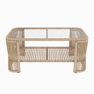 Outdoor PE Rattan Patio Furniture Set with Iron Frame