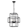 4 Light Metal Lantern Tiered Pendant Hanging Light Fixtures, Industrial Farmhouse Adjustable Height Chandeliers For Dining Room Hallway Foyer Entryway (E12 Bulbs Not Included)