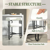Household bar stools set of 2, modern upholstered with back