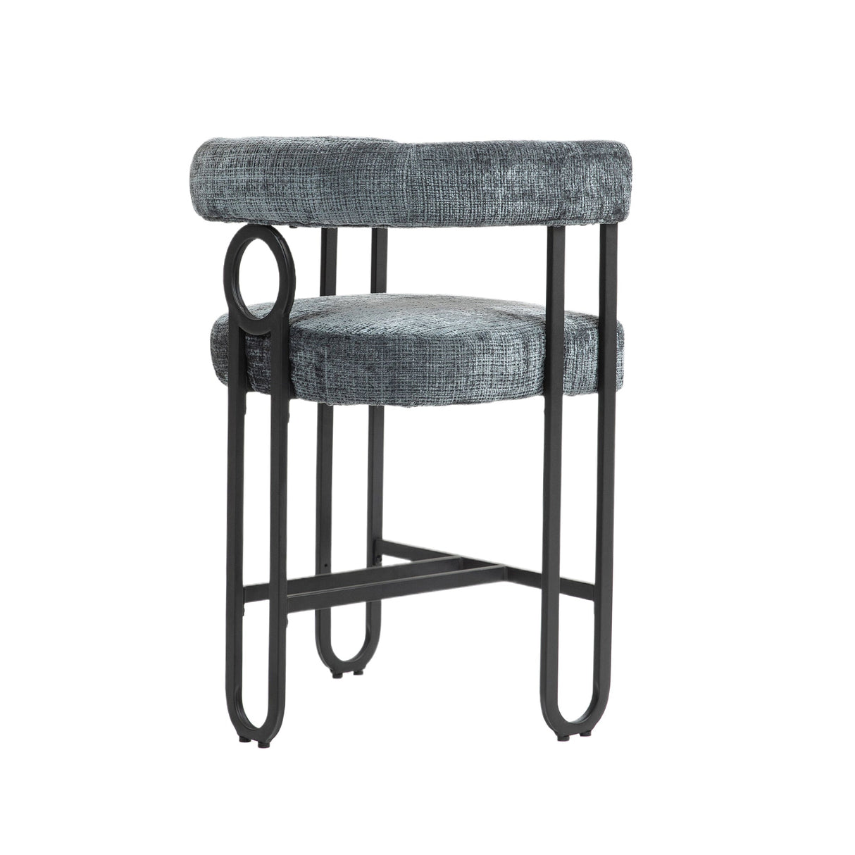 Household bar stools set of 2, modern upholstered with back