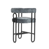 Household bar stools set of 2, modern upholstered with back