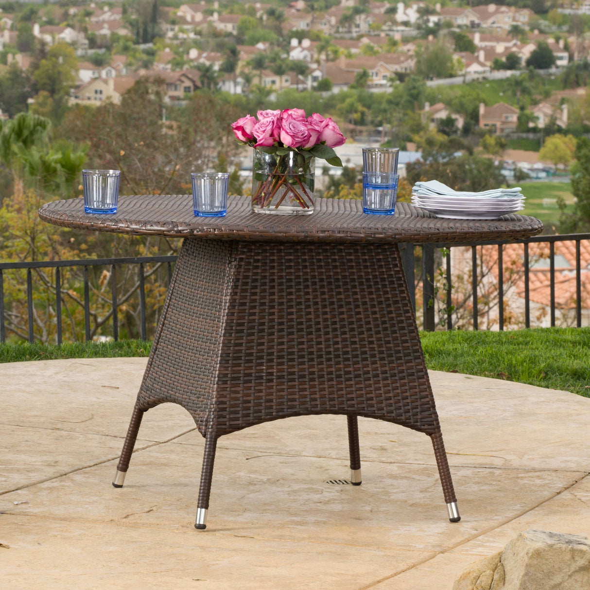 Corsica Round Dining Table - Brown