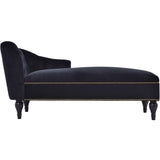 58" Velvet Chaise Lounge with Nailhead Trim and Solid Wood Legs