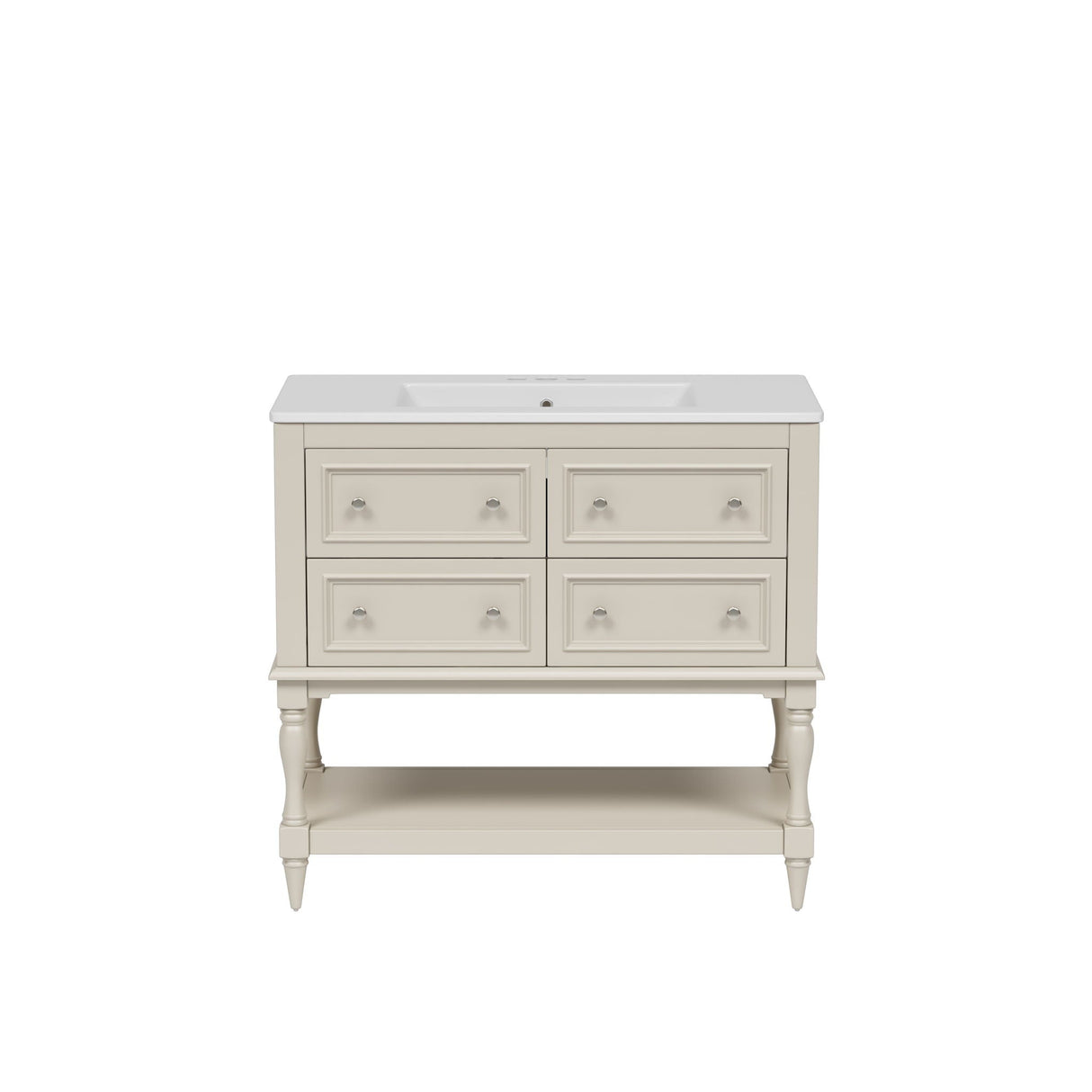 Bathroom Vanity Cabinet With Undermount Sink, 4 Drawer Set