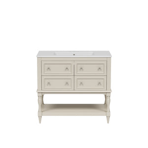 Bathroom Vanity Cabinet With Undermount Sink, 4 Drawer Set