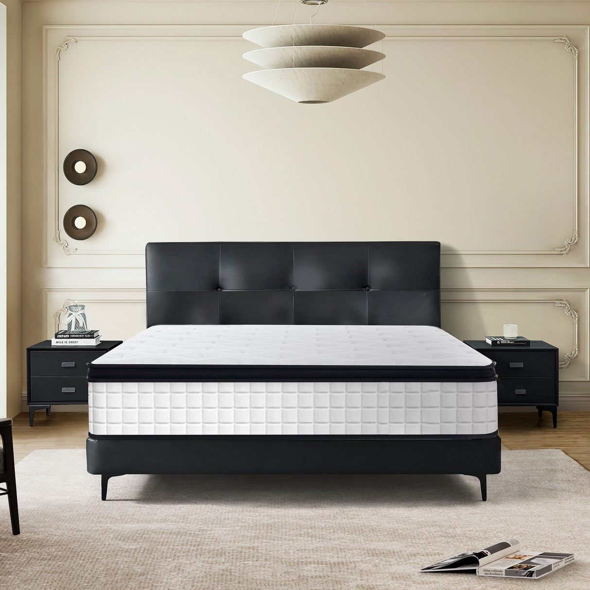 12" Hybrid Mattress Individual Pocket Spring, 7 Zoned Memory Foam