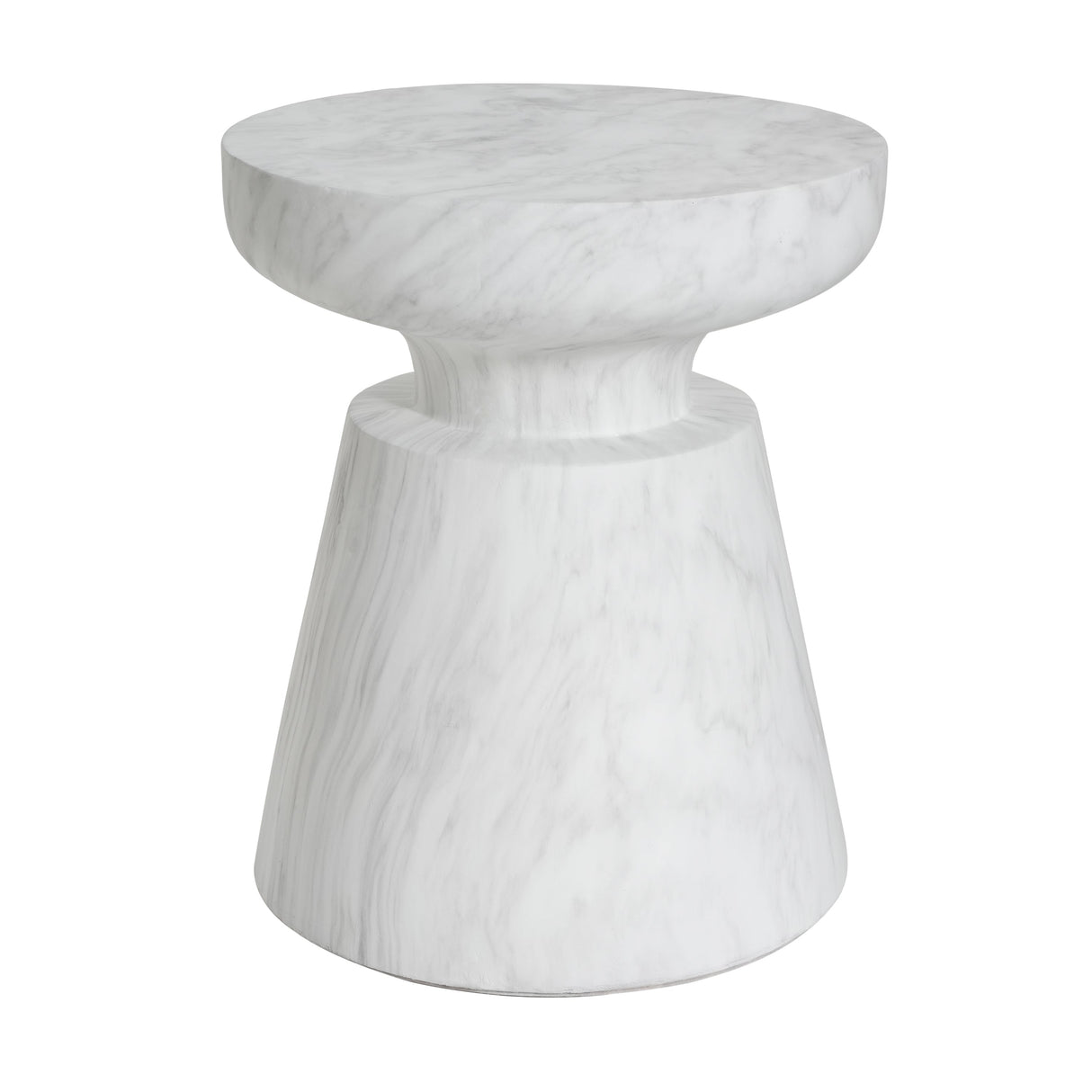 Outdoor Ponti Travertine Side Table, White