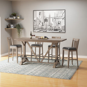 Slat Back Bar Stools (Set of 2) - Brown