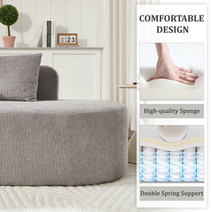 110.2" * 62" Boneless Sectional Curved Sofa with 5 Pillows