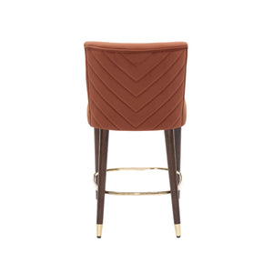 27-Inch Modern Counter Stool with Fabric Seat and Footrest