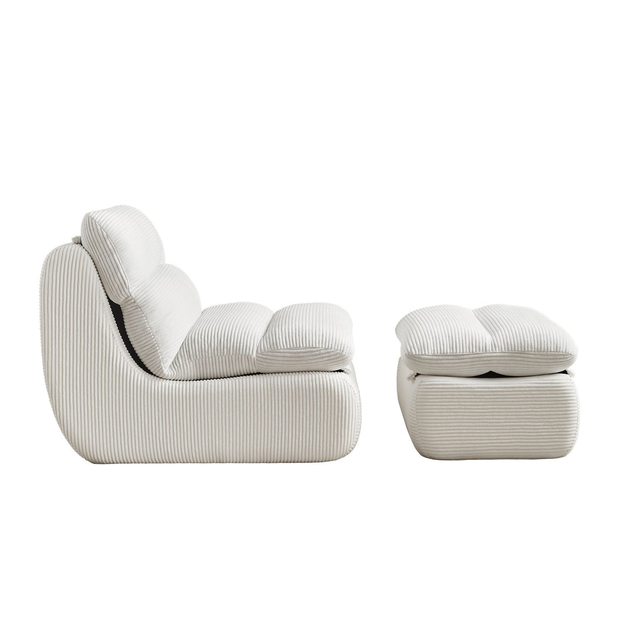 Modern Compressed Lounge Chair with Ottoman