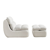 Modern Compressed Lounge Chair with Ottoman
