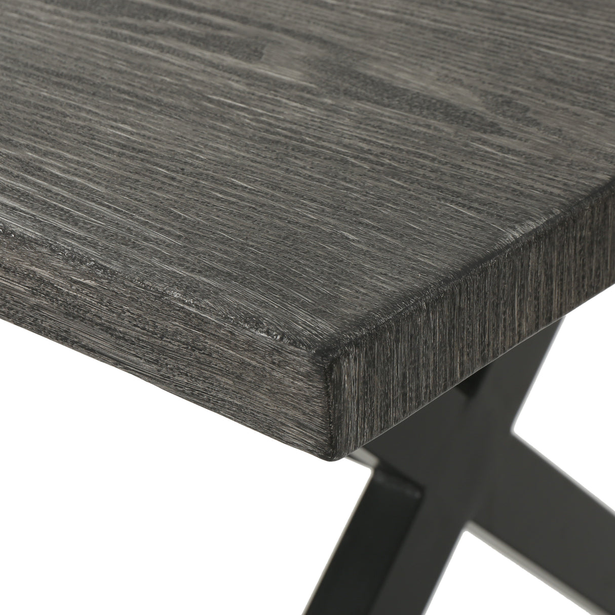 Rolando outdoor aluminum dining table with steel frame, grey / black