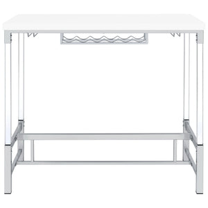 Tonneson - Bar Table With Trestle Base And Wine Storage - White