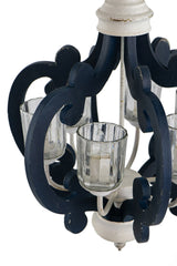 Wood Chandelier 6 Light Farmhouse Pendant Lighting Cream