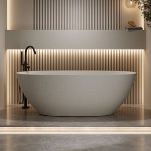 61'' Freestanding Bathtub with Overflow and Pop-up Drain