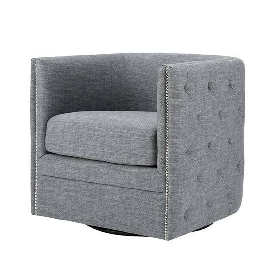 Capstone Button Tufted Swivel Club Chair