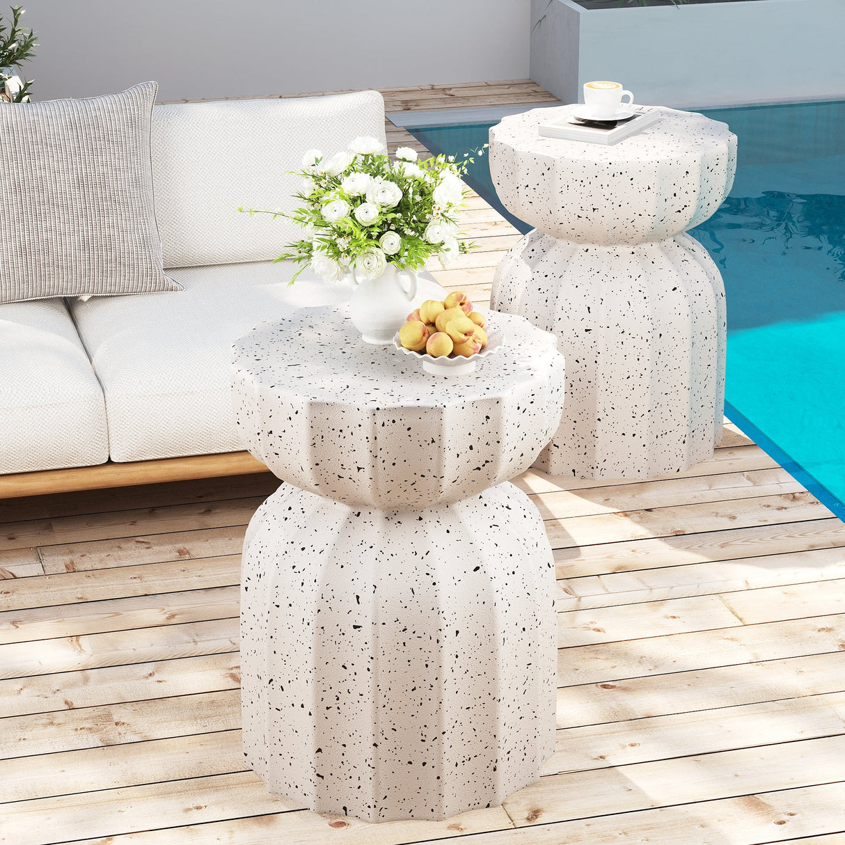 13" Modern Outdoor and Indoor Waterproof Coffee Table Set