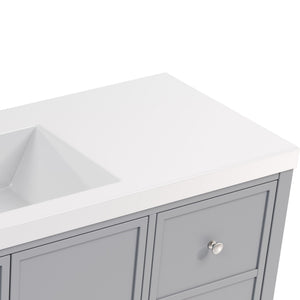Bathroom Vanity With Separate Sink, Soft Close Doors And 4 Drawers