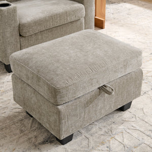 Single Sofa Recliner with Manually Adjustable Backrest - Brown