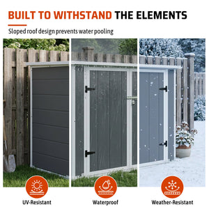 Horizontal Outdoor Storage Shed with Ramp & Hydraulic Lid