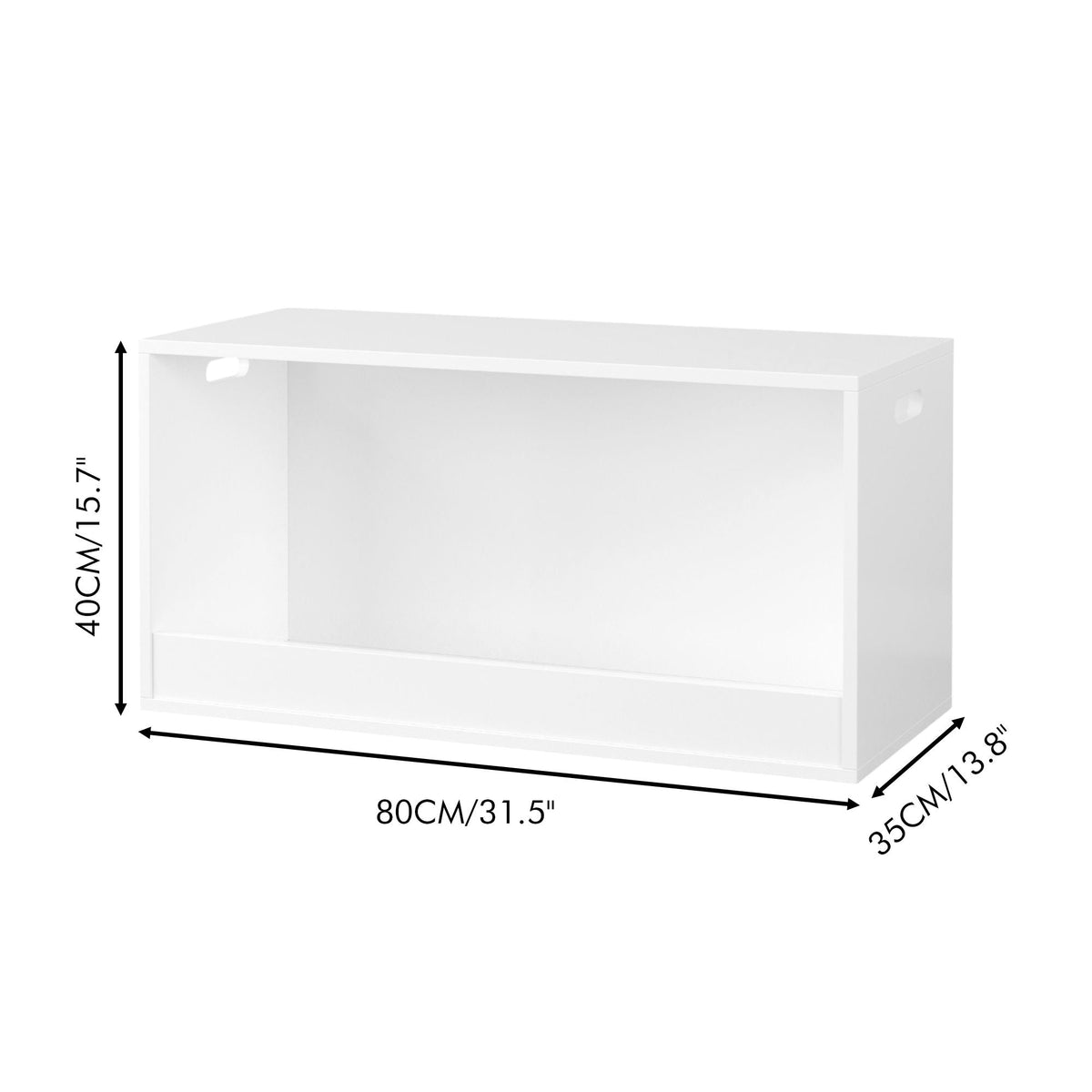 Open Toy Storage Box For Kids, Organizer Bin For Plush Toys, Books - White