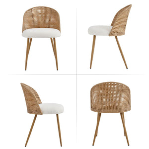 Dining Chairs (Set of 4) - Beige / Brown