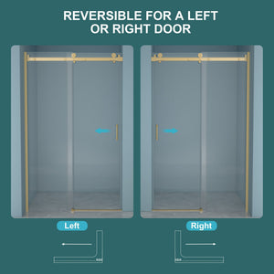Modern Single Slide Shower Door, Tempered Glass, Stainless Steel Frame
