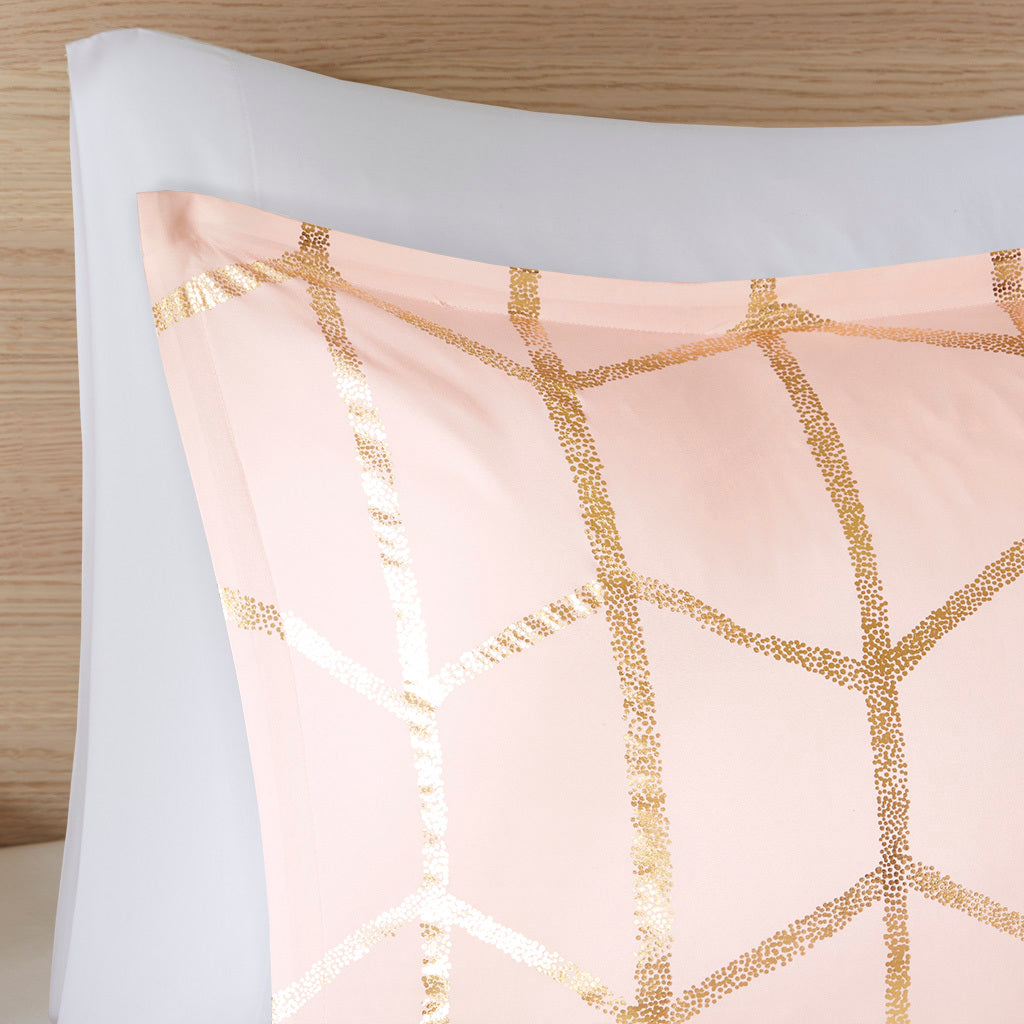 Metallic Full/Queen Printed Comforter Set