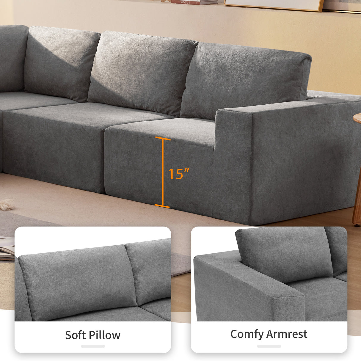 The Caitlyn Plush Modular Terrycloth Sectional