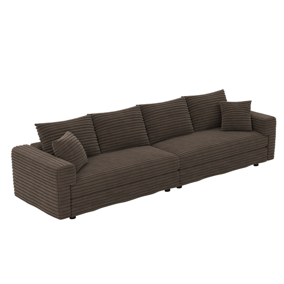 4 Seat Sofa, Modern Comfy Upholstered Sofa Cloud Couch, Deep Seat Couches With Soft Pillows