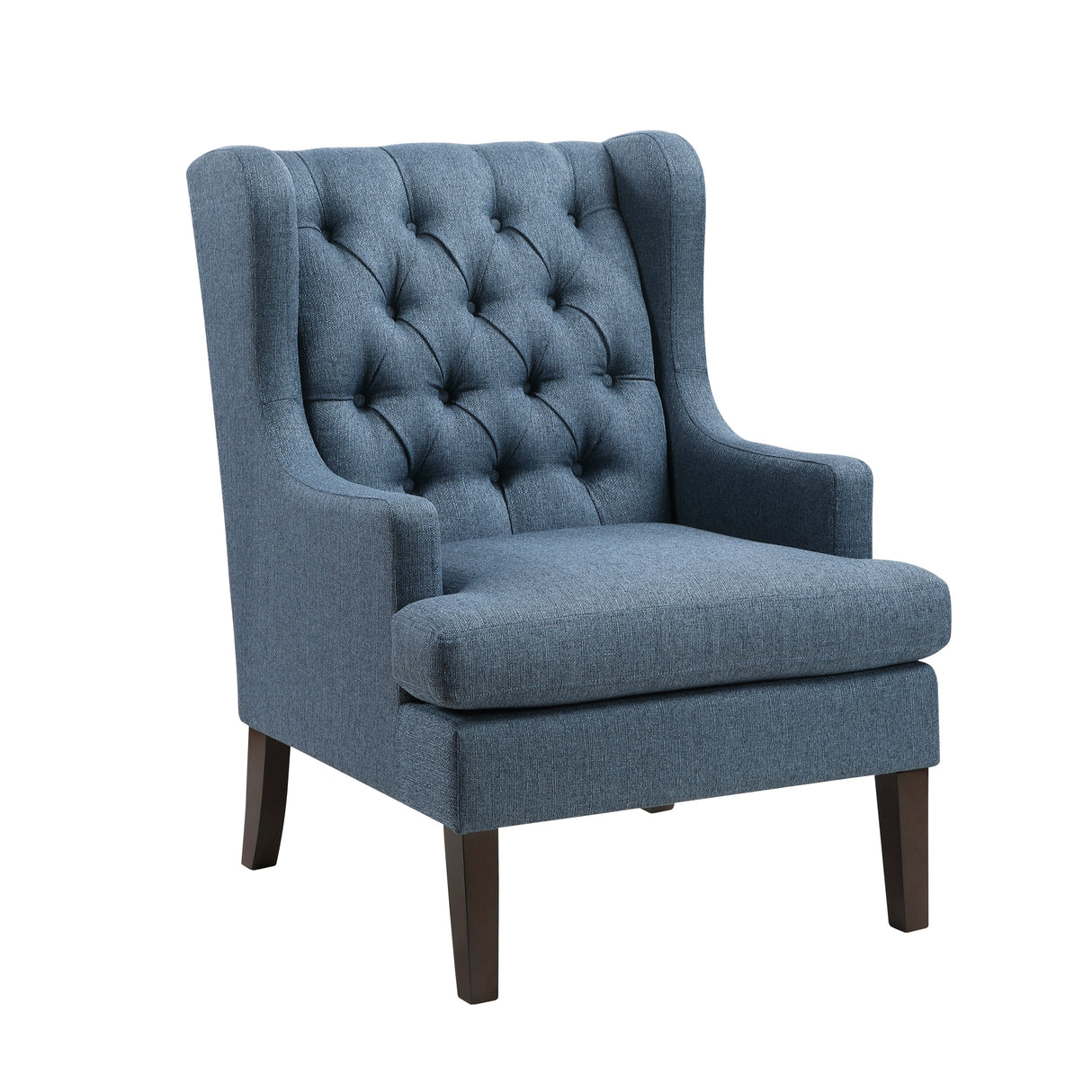 Button-Tufted Upholstered High Back Accent Chair
